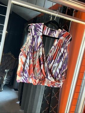 Sean John Archival Geometric V-Neck NWT Crop Top 💎